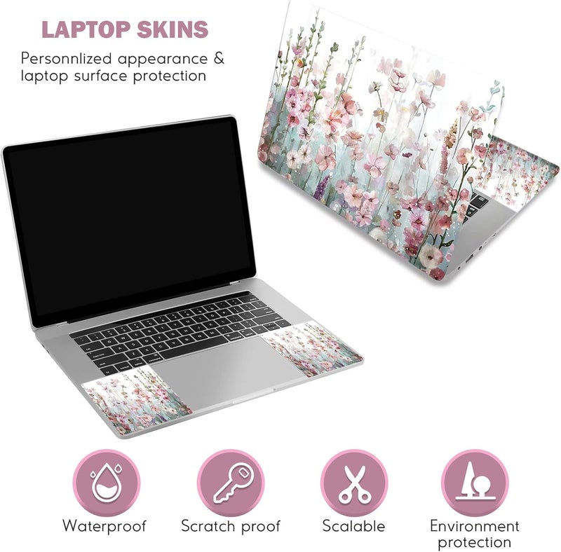 DINKY Laptop Skin Sticker Decal, 12" 13" 13.3" 14" 15" 15.4" 15.6 inch Laptop Universal Reusable Vinyl Skin Stickers Cover Art Decal Notebook PC Personalized Protector-Wildwill Flora - Image 3